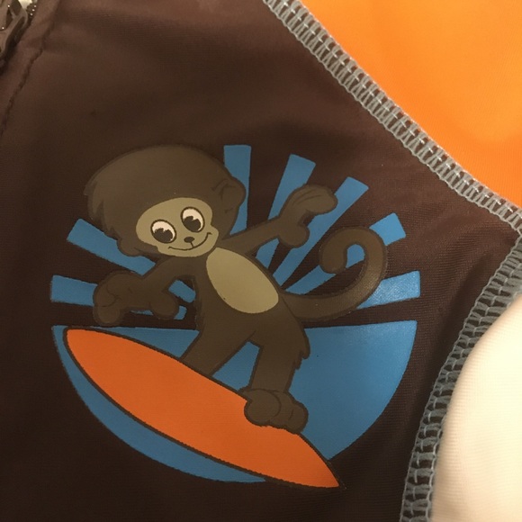 Please Mum Monkey Surfing Rashgaurd Swimsuit 6-12M - Picture 2 of 3